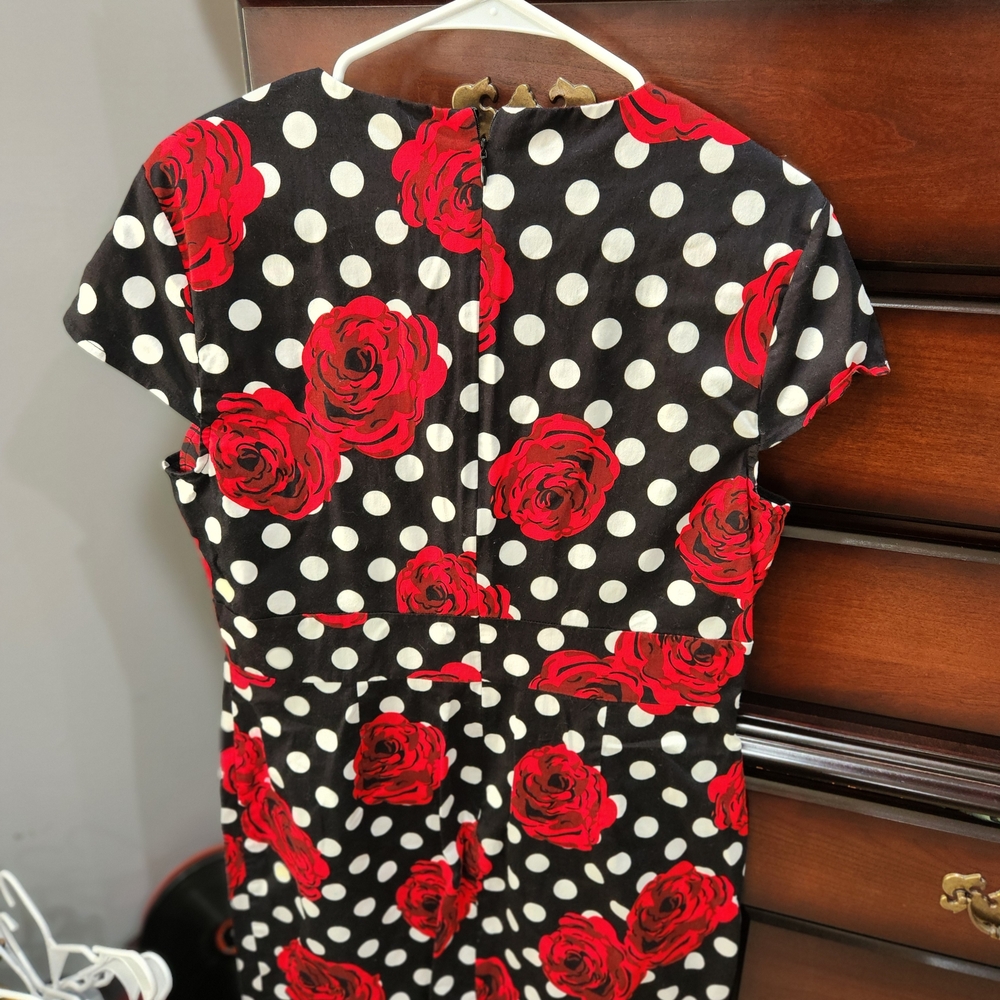 Red Floral Polka Dot Dress